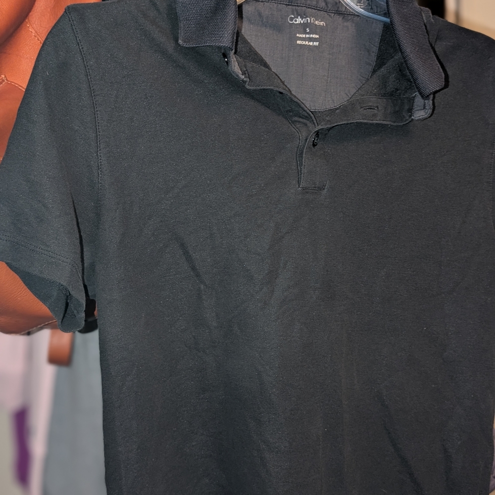 Calvin Klein Collection Black Polo Shirt Smooth Finish